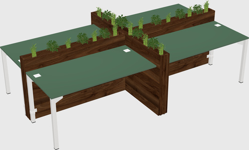 Rectangular shared desk