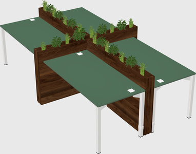 Rectangular shared desk
