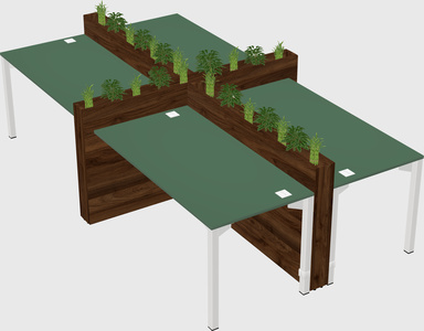 Rectangular shared desk