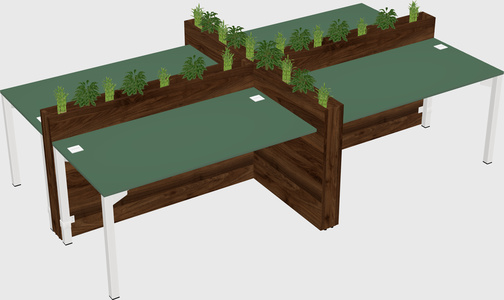 Rectangular shared desk