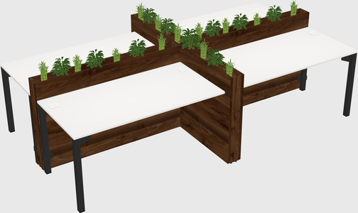 Rectangular shared desk