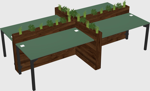 Rectangular shared desk