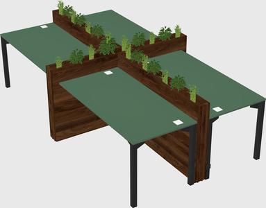Rectangular shared desk