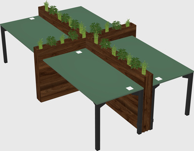 Rectangular shared desk