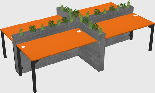 Rectangular shared desk