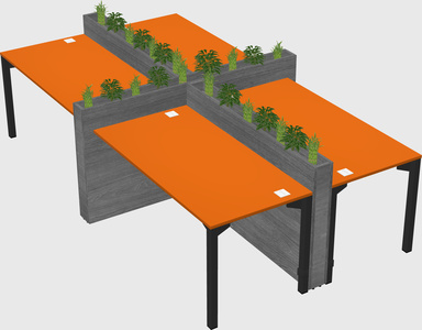 Rectangular shared desk