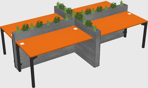 Rectangular shared desk