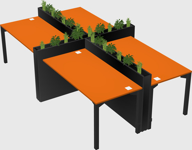 Rectangular shared desk