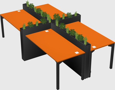 Rectangular shared desk