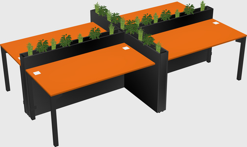 Rectangular shared desk