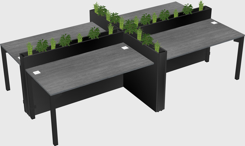 Rectangular shared desk