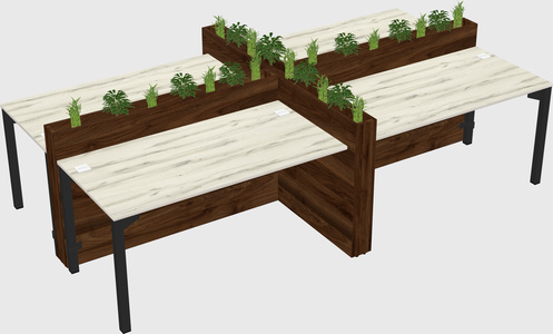 Rectangular shared desk