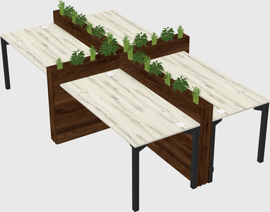 Rectangular shared desk