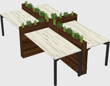 Rectangular shared desk