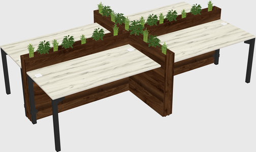 Rectangular shared desk