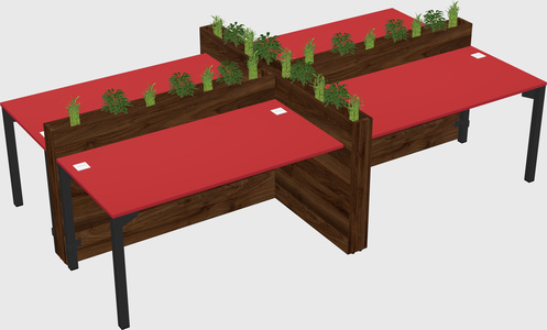 Rectangular shared desk