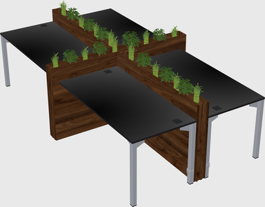Rectangular shared desk