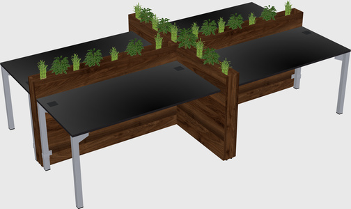 Rectangular shared desk
