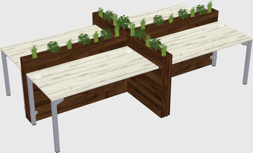 Rectangular shared desk