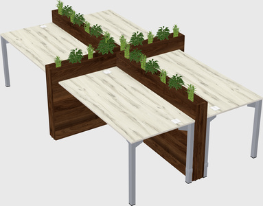 Rectangular shared desk