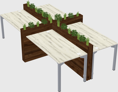 Rectangular shared desk