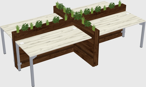 Rectangular shared desk
