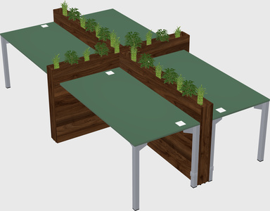 Rectangular shared desk