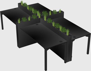 Rectangular shared desk
