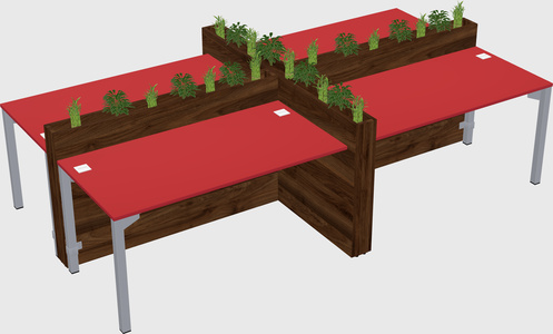 Rectangular shared desk