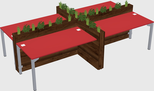 Rectangular shared desk