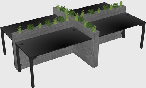 Rectangular shared desk