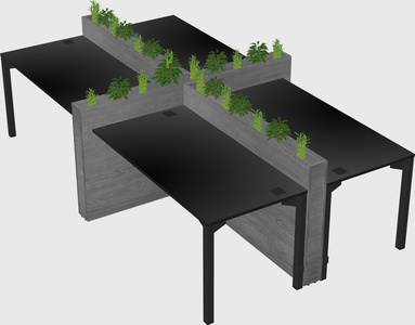 Rectangular shared desk