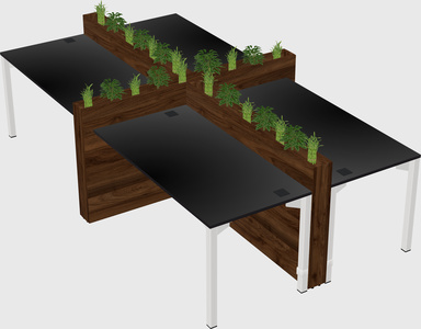 Rectangular shared desk