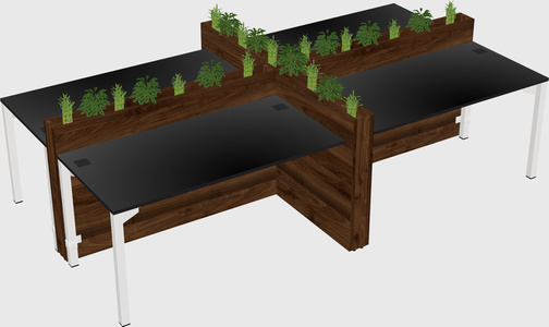 Rectangular shared desk