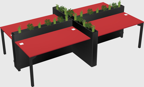 Rectangular shared desk