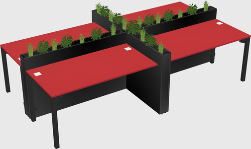 Rectangular shared desk