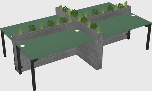 Rectangular shared desk