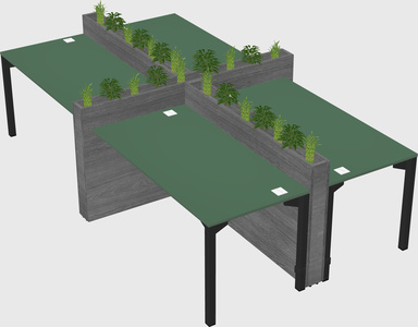 Rectangular shared desk