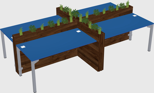 Rectangular shared desk
