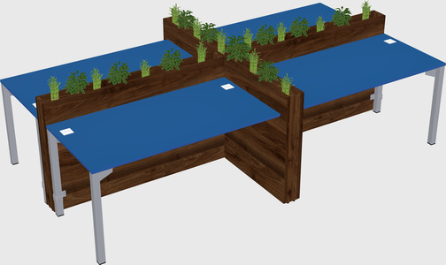 Rectangular shared desk