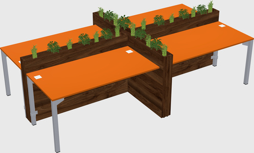 Rectangular shared desk