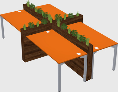 Rectangular shared desk