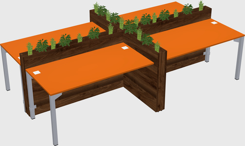 Rectangular shared desk