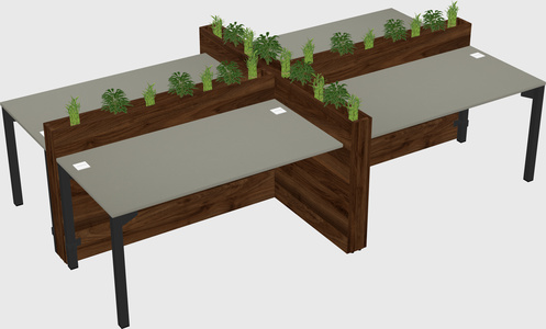 Rectangular shared desk