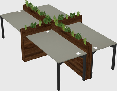 Rectangular shared desk