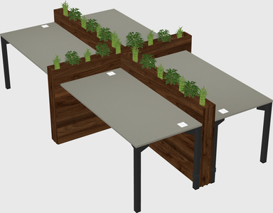 Rectangular shared desk