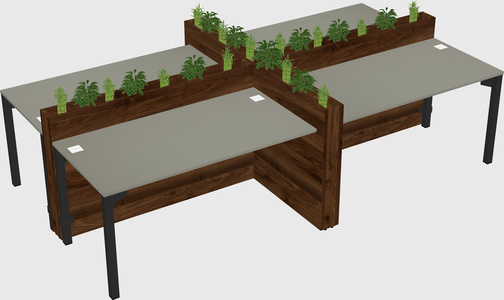 Rectangular shared desk