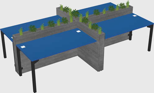 Rectangular shared desk