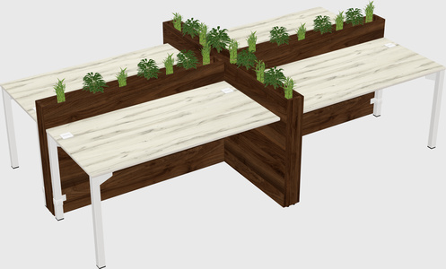 Rectangular shared desk