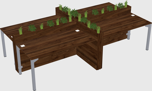 Rectangular shared desk